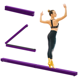 Balance Beam Trainer Fold Performance Gymnastics Suede Purple 2.4M Home